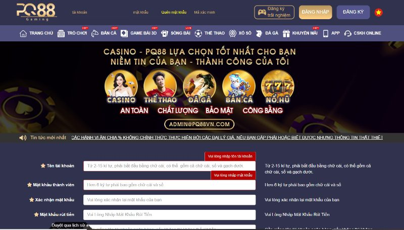 Đăng ký 3 Đăng ký PQ88